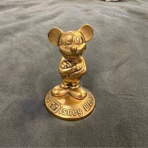 Vintage Disney Gold Mickey Mouse Figurine